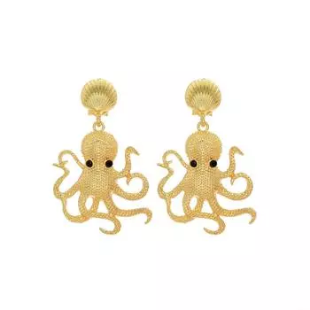 Pinkdudu Exaggerated BOHO Octopus Zinc Alloy Earrings Fashion Trendy Drop Earrings Women Jewelry PD2254 золотой