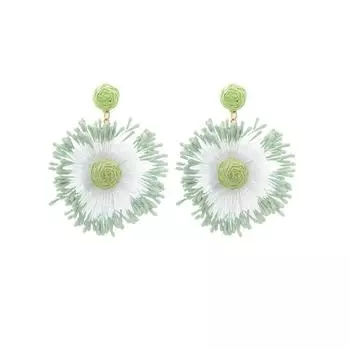 Pinkdudu Exaggerated Flower Zinc Alloy Earrings Fashion Simple Vacation Drop Earrings Women Jewelry PD2257 циан