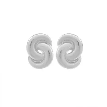 Pinkdudu Gold Plated Zinc Alloy Stud Earrings Simple Casual Earring Exaggerate Office Lady Jewelry PD2201 серебряный