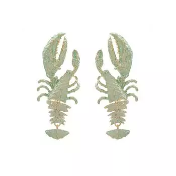 Pinkdudu Летние серьги BOHO с ракушками, омарами, из цинкового сплава, модные серьги-капли, женские украшения PD2249 зелёный