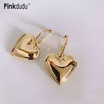 Pinkdudu модные 2 цвета серьги-кольца с любовью романтические легкие роскошные креативные геометрические серьги для женщин ювелирные изделия подарки PD1483