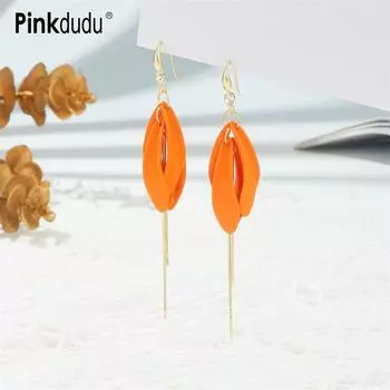 Pinkdudu модные 7 цветов серьги-капли с лепестками и кисточками романтические сладкие эмалированные серьги с металлическими цветами для женщин ювелирные изделия подарки PD1547 Pink розовый