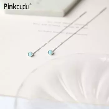 Pinkdudu модные градиентные серьги-цепочки с синим опалом, романтические легкие роскошные креативные длинные серьги для женщин, ювелирные изделия PD1487 Blue синий