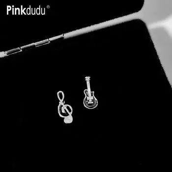 Pinkdudu модные ноты гитарные асимметричные серьги-гвоздики романтический креативный художественный стиль серьги для женщин ювелирные изделия PD1461 чёрный
