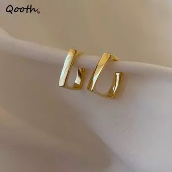 Pinkdudu Модные простые геометрические серьги U-образной формы для женщин PD1919 золотой