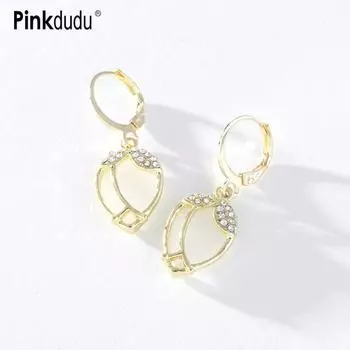 Pinkdudu модные роскошные серьги-капли с опалом-тюльпаном, романтические элегантные очаровательные серьги с белым цветком для женщин, ювелирные изделия PD1411 белый