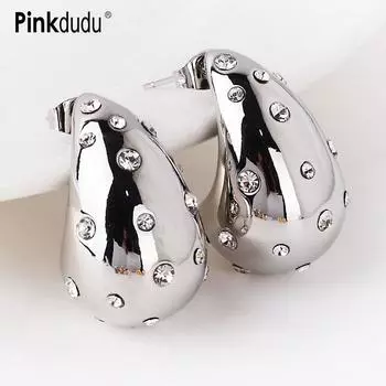 Pinkdudu модные серьги-подвески из сплава со стразами, классические ретро-серьги-подвески с каплями воды для женщин, ювелирные изделия, подарки PD1824 золотистый