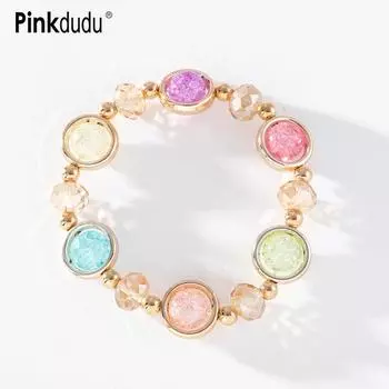 Pinkdudu модный акриловый выдвижной браслет ярких цветов милый милый разноцветный браслет для подруг для женщин ювелирные изделия PD1478 чёрный