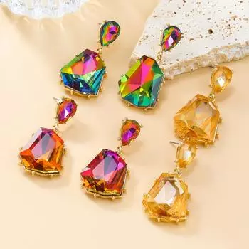 Pinkdudu Новые европейские американские модные серьги-подвески с бриллиантами, персонализированные нерегулярные геометрические висячие серьги PD2180
