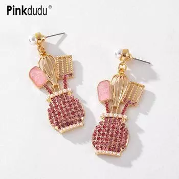Pinkdudu новые модные мини-серьги-капли для кухонной утвари, элегантные висячие серьги со стразами для домохозяек, ювелирные изделия, подарки PD1045
