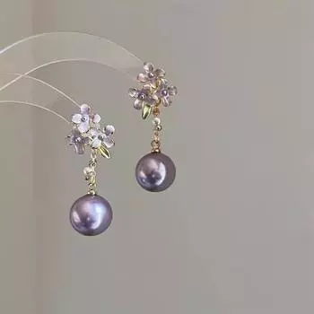 Pinkdudu Premium Lilac Resin Bead Earrings Luxury Minimalist Design Elegant Earrings Jewelry for Women Clip-On Earrings PD2325 Clip-On Earrings