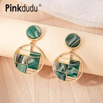 PINKDUDU преувеличенные геометрические серьги-капли, темпераментные элегантные модные серьги из сплава, ювелирные изделия, подарок для женщин PD1791