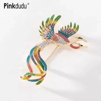Pinkdudu Романтическая 3 цвета Феникс брошь в древнем стиле Ретро Роскошная очаровательная брошь в виде мифического существа на булавке для женщин PD1223 синий
