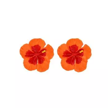 Pinkdudu Vintage Exaggerated Large Flower Zinc Alloy Dripped Glaze Earrings Fashion Trendy Stud Earrings Women PD2253 оранжевый