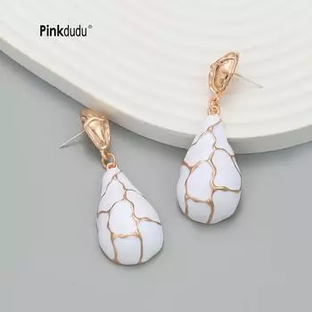 Pinkdudu женские серьги-капли из сплава Niche Drip Oil, элегантные, темпераментные, висячие серьги в стиле бохо PD2164 one size белый