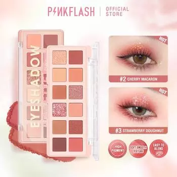PINKFLASH 12 цветов Блестящая палитра теней для век PinkDesert Водостойкие с высоким содержанием пигмента Стойкие перламутровые тени для век Пудра Косметика для макияжа