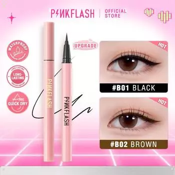 PINKFLASH Черная подводка для глаз Макияж супер водостойкая долговечная подводка для глаз Легко носить косметические инструменты для макияжа глаз