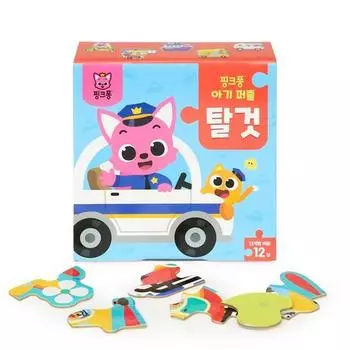 Pinkfong Baby Puzzle 12 Piece Set Vehicles, корейские популярные пазлы