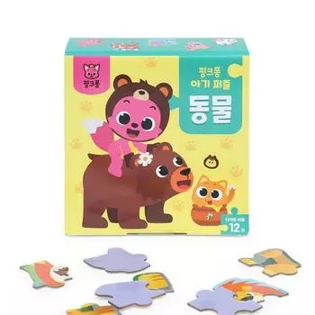 Pinkfong Baby Puzzle Animals 12 Types, популярные корейские головоломки