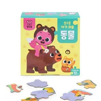 Pinkfong Baby Puzzle Animals 12 видов, 1 набор, 12 деталей