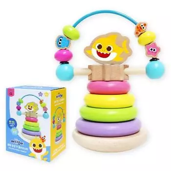 Pinkfong Baby Shark Деревянное кольцо, разноцветные, 1 шт., Корейские товары для детей