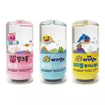 Pinkfong Baby Shark Waterball Toy Stamp 3 типа Комплимент Многолетняя марка № 4, 1 комплект, розовый, синий, популярные корейские игрушки