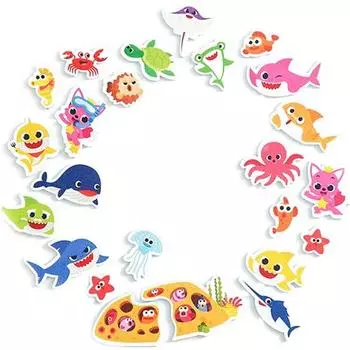 Pinkfong Bath Play Наклейка Baby Shark, Корейские игрушки для ванны