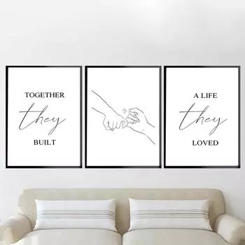 Pinky Promise Together They Built A Life They Loved Home Pictures Wall Art Posters and Prints Home Decor Gifts Canvas Painting 21x30cm No Framed