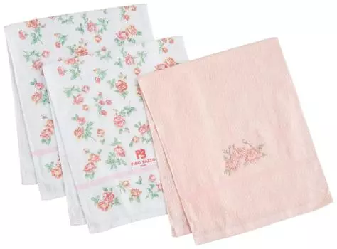 PINO BAZZO Face Towel Set of 3, Pink, PBN-150 розовый