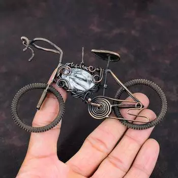 Pinolith Jasper Pendant Copper Wire Wrapped Jewelry Handmade Pendant Copper Cycle Jewelry Gemstone Pendant Gift For Her Wire Wrapped Jewelry