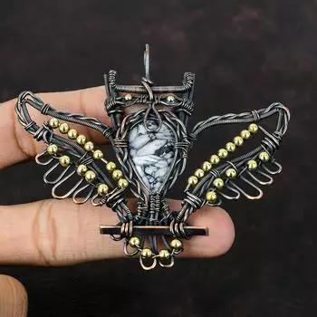 Pinolith Jasper Pendant Copper Wire Wrapped Pendant Handmade Copper Jewelry Awesome Gemstone Pendant Gift For Women Wire Wrapped Owl Jewelry