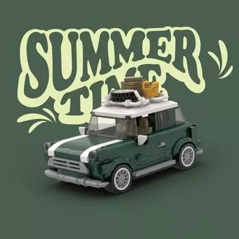 Pinplatinum Retro MINI Container Car Summer Time Series Puzzle Building Blocks для мальчиков и девочек Подарки