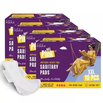 PINQ POLKA Ярко-розовые гигиенические прокладки 40 шт. | Как показано на Shark Tank | Не высыпающиеся хлопковые прокладки | Защита от протеканий | Прокладки Wings для женщин