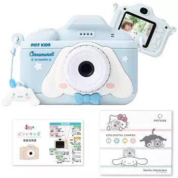 Pinto Kids Детская камера Игрушечная камера Sanrio Collaboration Cinnamoroll Cinnamon Camera Подарок для детей Мальчики Девочки 32 ГБ Оснащена видео