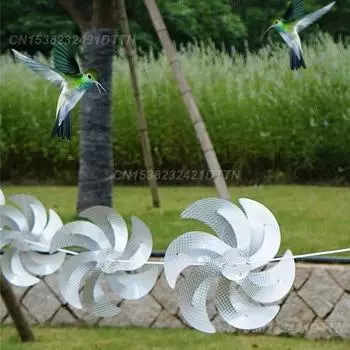 Pinwheels Светоотражающая прочность Цветной серебристый Для наружного сада Ветряная мельница String Высокоскоростное вращение Износостойкая ветряная мельница