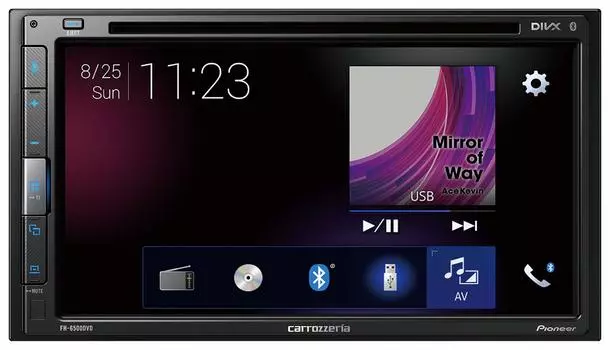 Pioneer Display Audio дюймовый 2DIN CD DVD USB Bluetooth iPod iPhone AUX DSP Carrozzeria FH-6500DVD 6.8 чёрный
