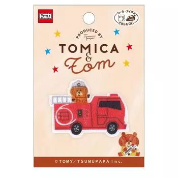 Pioneer Tomica Tsumupapa Fire Engine Patch with 1 Height 40mm x Width 53mm Dual Use Type Seal/Iron TOM650-TOM61