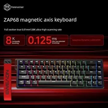 Pioneer Zap68 Magnetic Axis Mechanical Keyboard Pro Wireless Three-Model Gaming Electronic Sports Special Customized Magnetic Jade Axis Zap 68 wired black-magnetic Pro