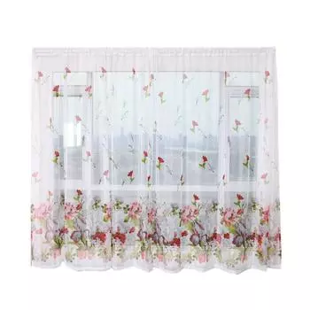 Пионовые цветочные прозрачные тюль занавески на окна занавески прозрачные шторы для дома гостиная спальня оконные украшения шторы 100x200 см 100x200cm красный