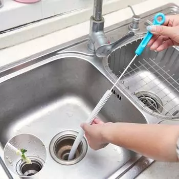 Pipe Cleaner Long Sewer Cleaning brush Hair Removal Bristle Brush for kitchen Bathroom Sink 71cm Pipe Dredging Tool белый