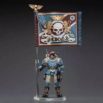 Pipigirl JoyToy 40K подлинная лицензированная подвижная Astra Militarum Tempestus Scions Command Squad 55th Kappic Eagles Banner 4-дюймовая фигурка аниме