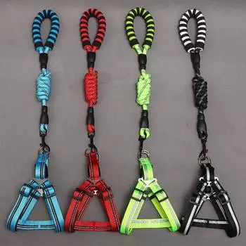 Pipitao s new medium and large dog dog dog leash EVA reflective silk nylon chest and back leash 1.5cm (suitable for within 7.5kg)