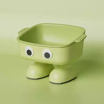 Pipitao s original separable diet integrated dual-purpose cat bowl big-eyed robot anti-knock high-footed neck protection cat bowl Green Green 300ml