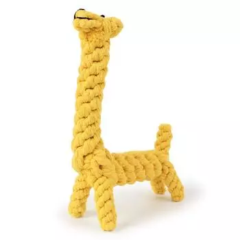 Pippi Tao Shaped Cotton Rope - Woven Giraffe, Grinding Teeth Resistant Multi-Strand Knot Pet Toy 13*3.5*21cm