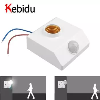 E27 PIR датчик движения Цоколь лампы ИК инфракрасный датчик Переключатель Датчик человеческого тела ВКЛ / ВЫКЛ Держатель светодиодной лампы Энергосбережение Экономия электроэнергии 1PCS