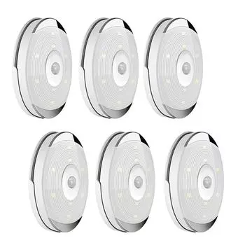 PIR-датчик движения под шкафом, светодиодные кухонные светильники, ночник на батарейке, освещение лестницы/шкафа/гардероба, светодиодные лампы для шайбы, теплый белый цвет RGB Version 1 Pcs