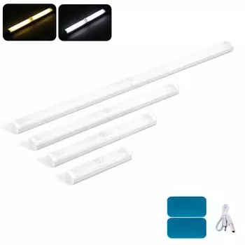 PIR датчик движения, светодиодный ночник с регулируемой яркостью, перезаряжаемая беспроводная лампа для спальни, шкафа, прохода, лампа для бара, детектора 12cm теплый белый