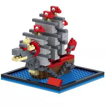 Pirate Ship 10 Nanoblock 327p, разные цвета, популярные корейские игрушки