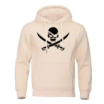 Pirateskull Смешной принт толстовка мужская женская хип-хоп толстовка свободная теплая уличная толстовка большой флисовый пуловер одежда S