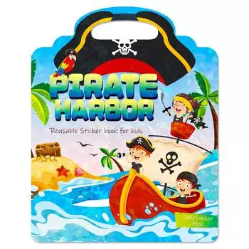 Пиратская гавань Тихая книга Родитель-ребенок Интерактивная лазерная обложка Повторяющаяся паста Портативная желейная наклейка